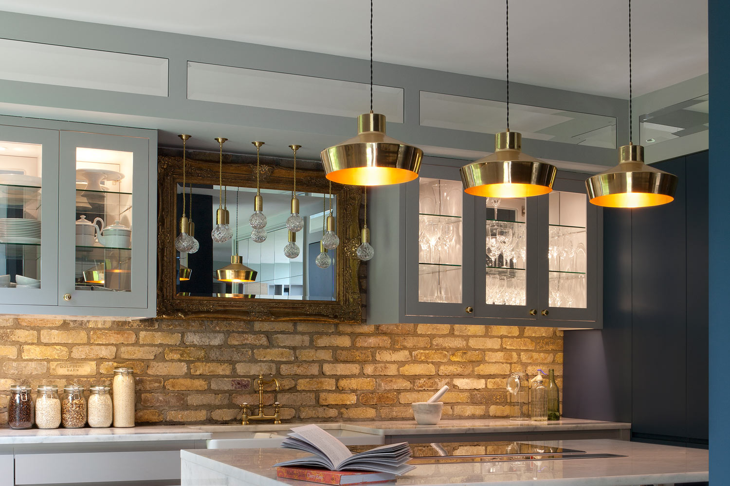 hanging brass kitchen light for over table
