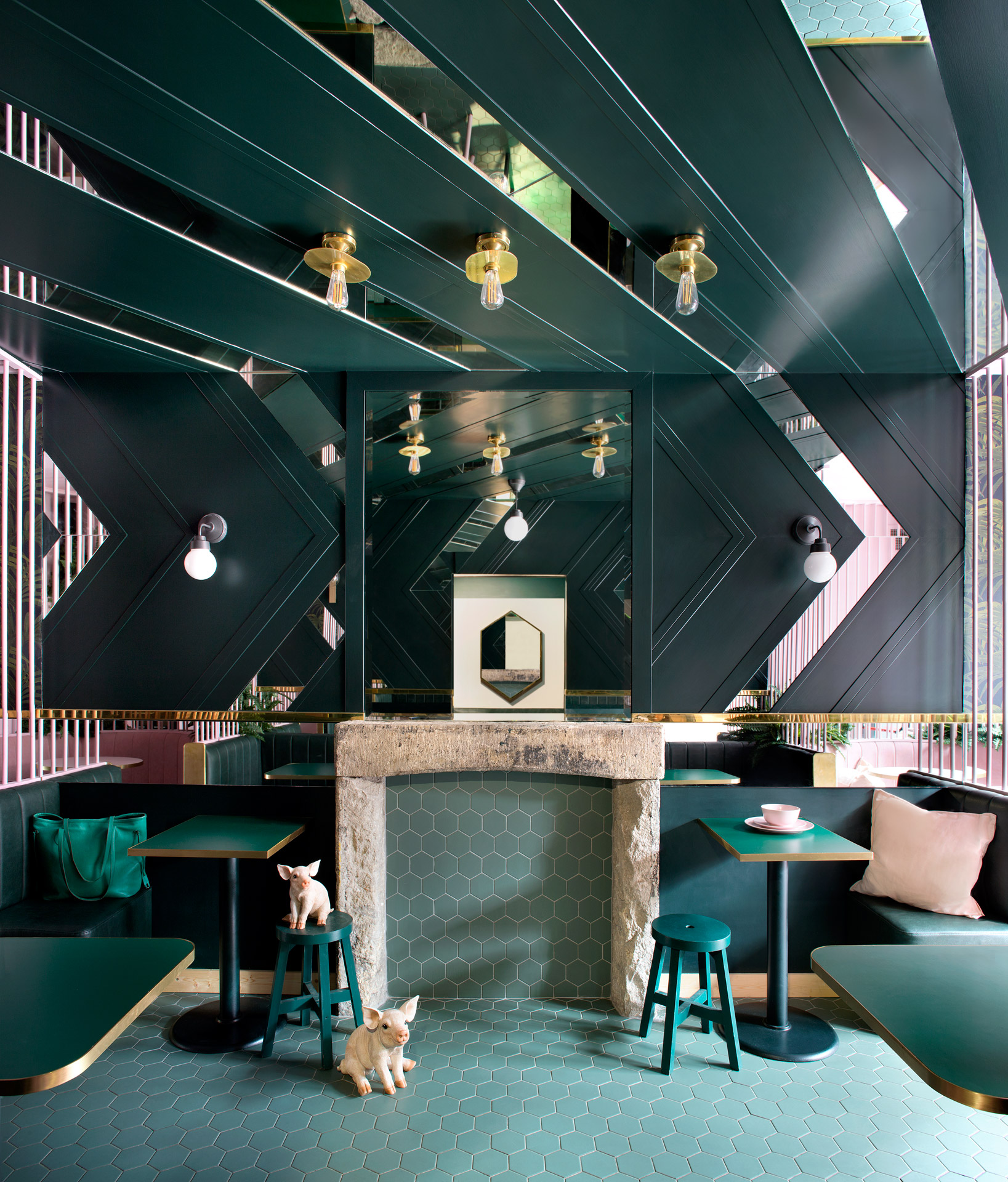 Our Kigoma ceiling lights feature in the bold and beautiful Pot Bellied Pig, Dublin
