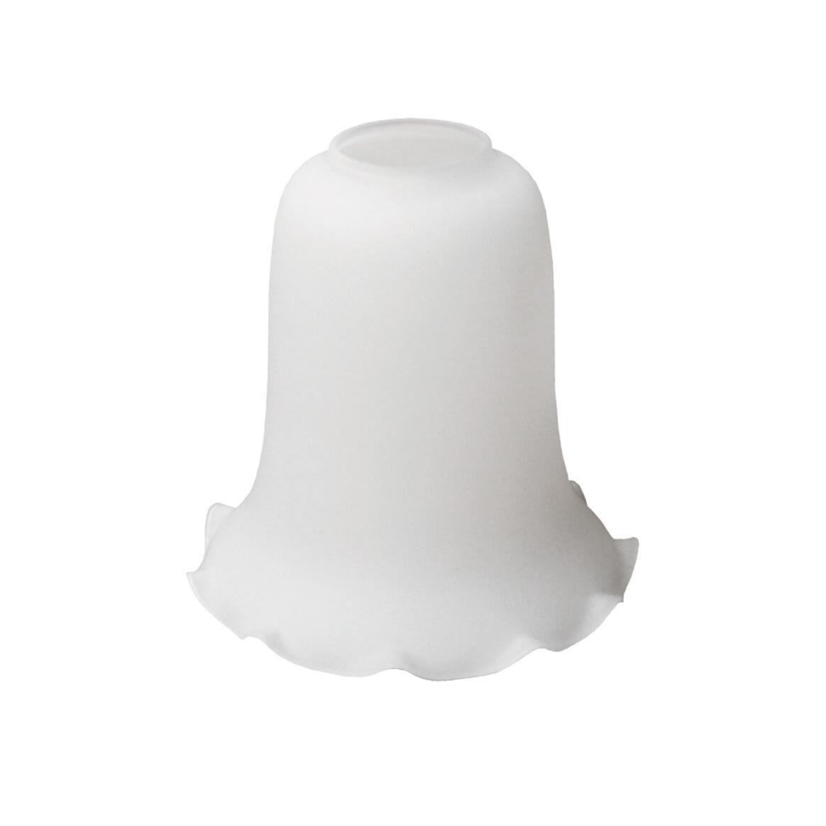 White crimped edge bell glass lamp shade 15.5cm main product image
