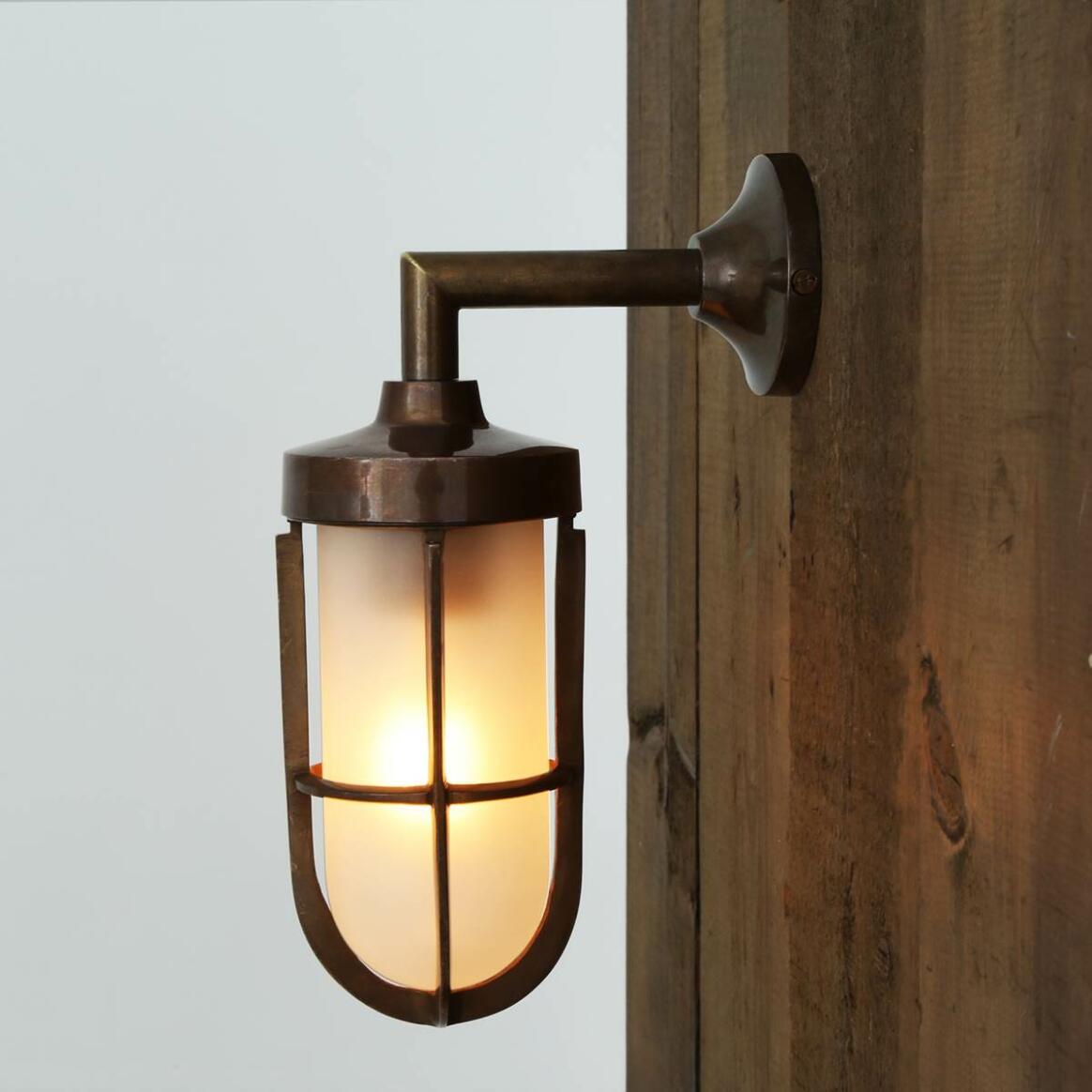 Outdoor buy wall lamp in nautical style brass