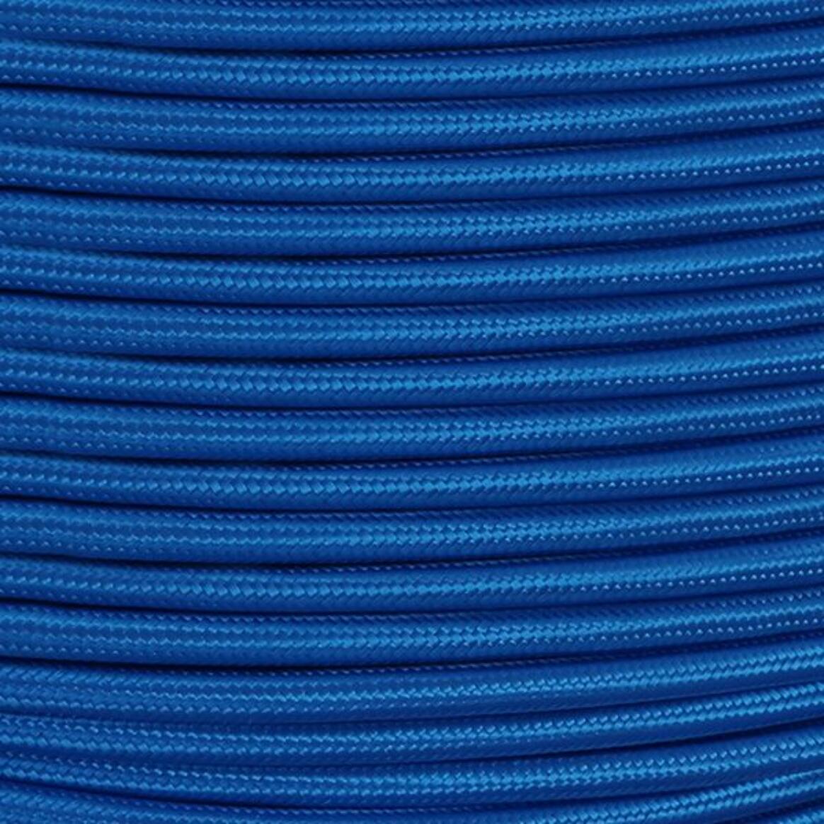 Câble tressé en tissu bleu électrique, 3 fils ronds  main product image