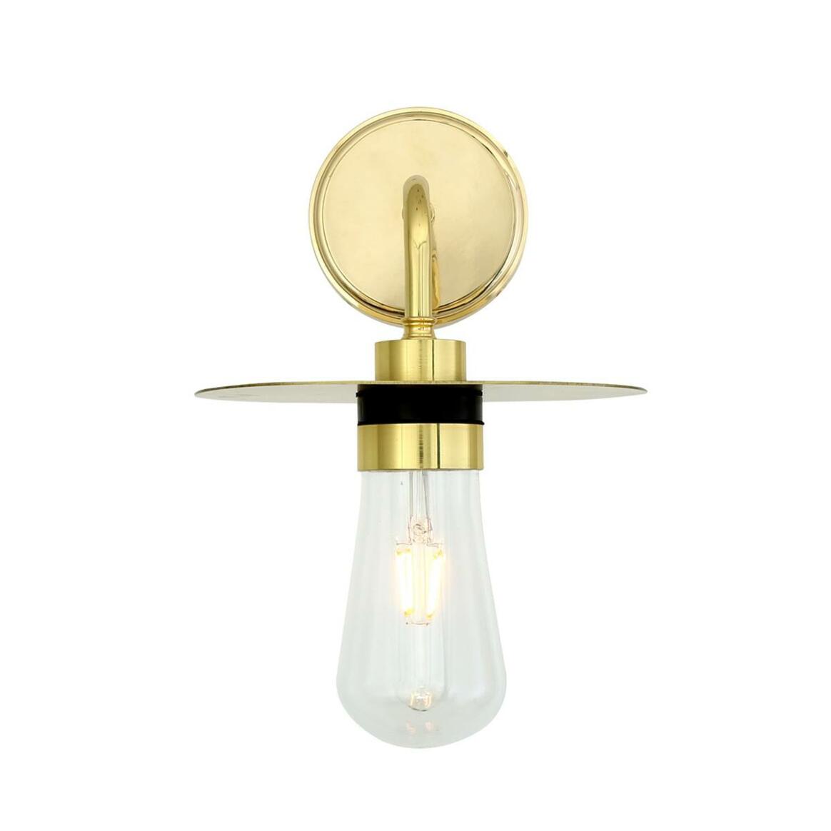 Ren Modern Brass / Glass Bathroom Wall Light IP65