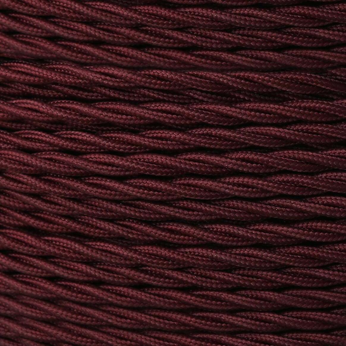Maroon Fabric Braided Cable, 3 Core Twisted main product image