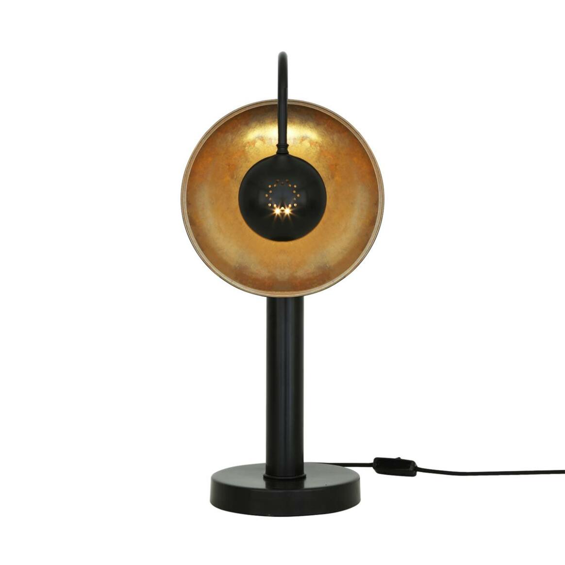 Lampe de table Orebro style industriel avec assiette en laiton et pilier  main product image