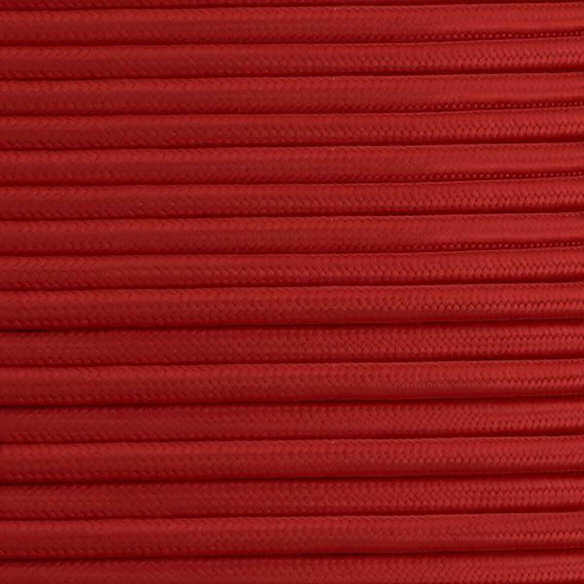 Red Fabric Braided Cable, 3 Core Round main product image