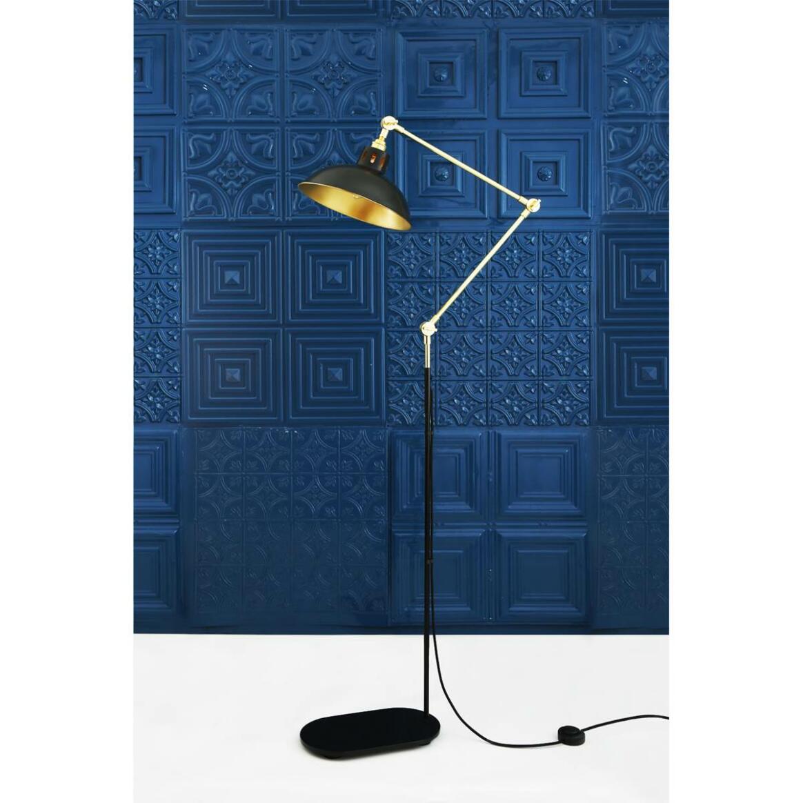 Faro Modern Industrial Brass Floor Lamp
