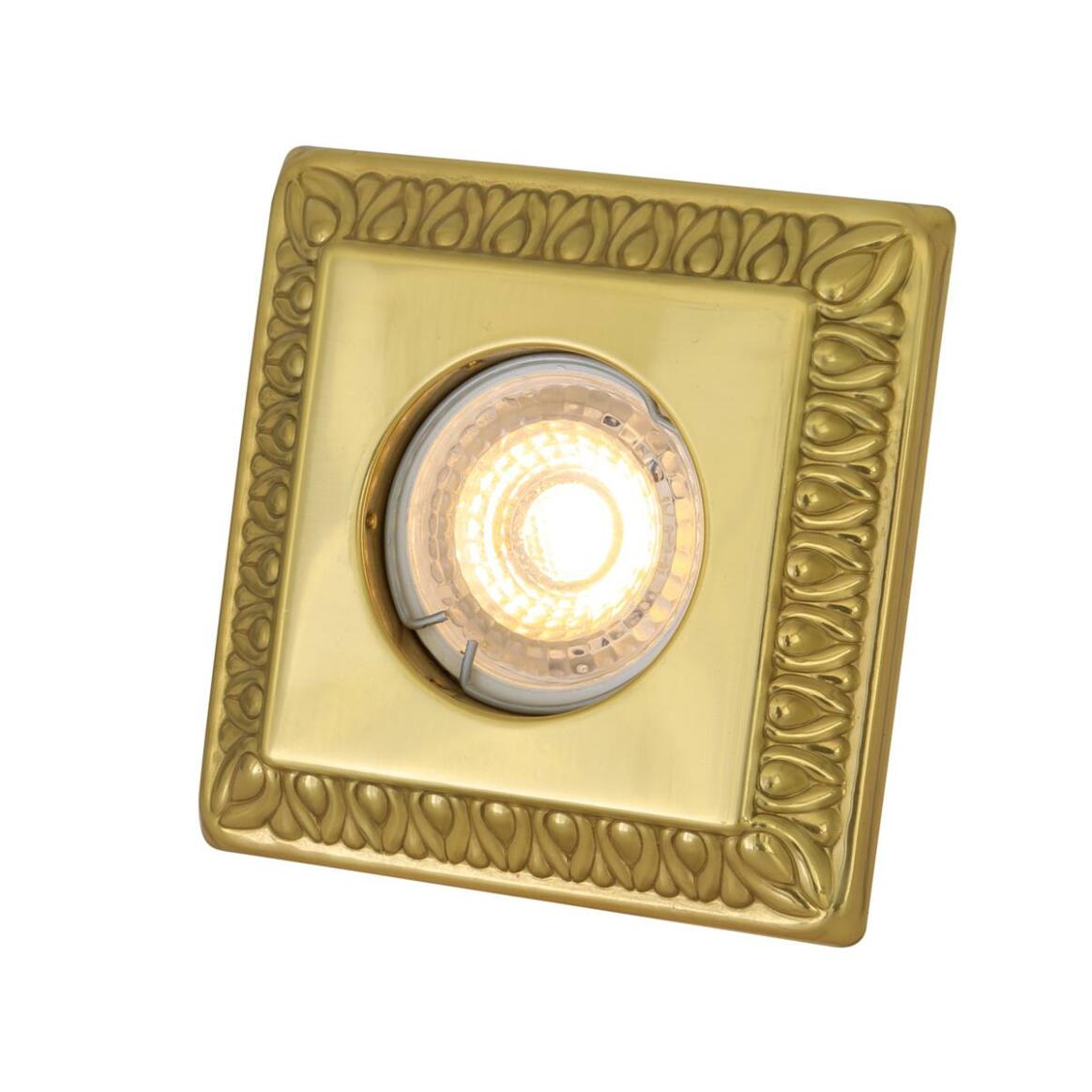 Vaduz Square Brass Recessed Spotlight 10cm main product image