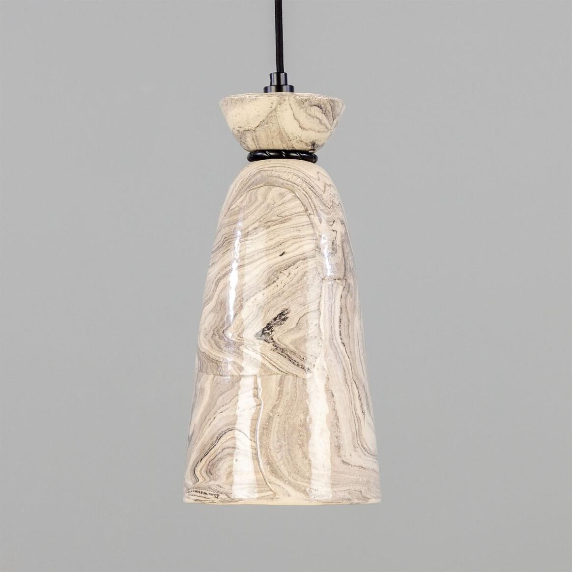 Parva Marbled Ceramic Bathroom Pendant Light 5.5" IP44 main product image