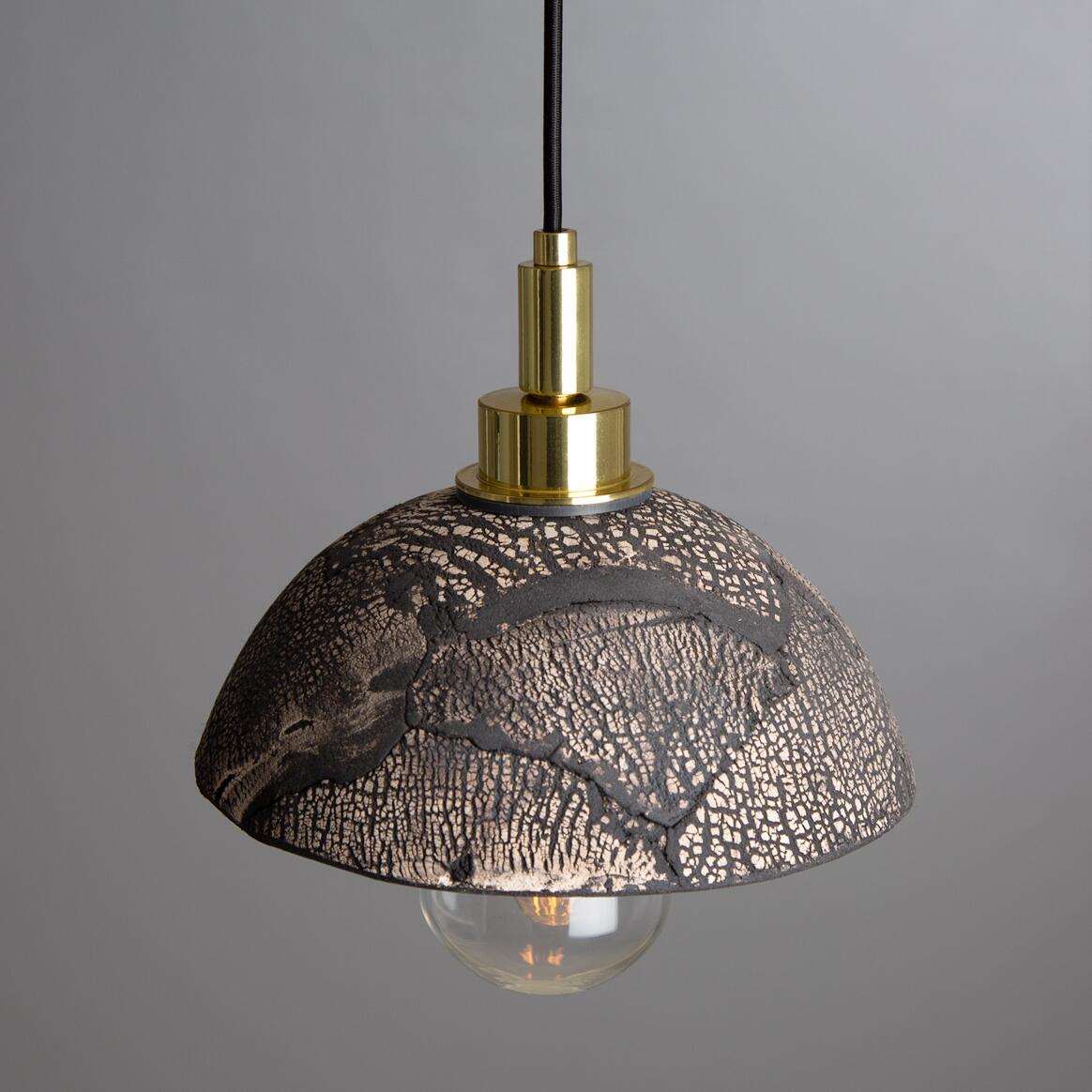 Kingii Ceramic Dome Bathroom Pendant Light 20cm, Black Clay | Mullan  Lighting