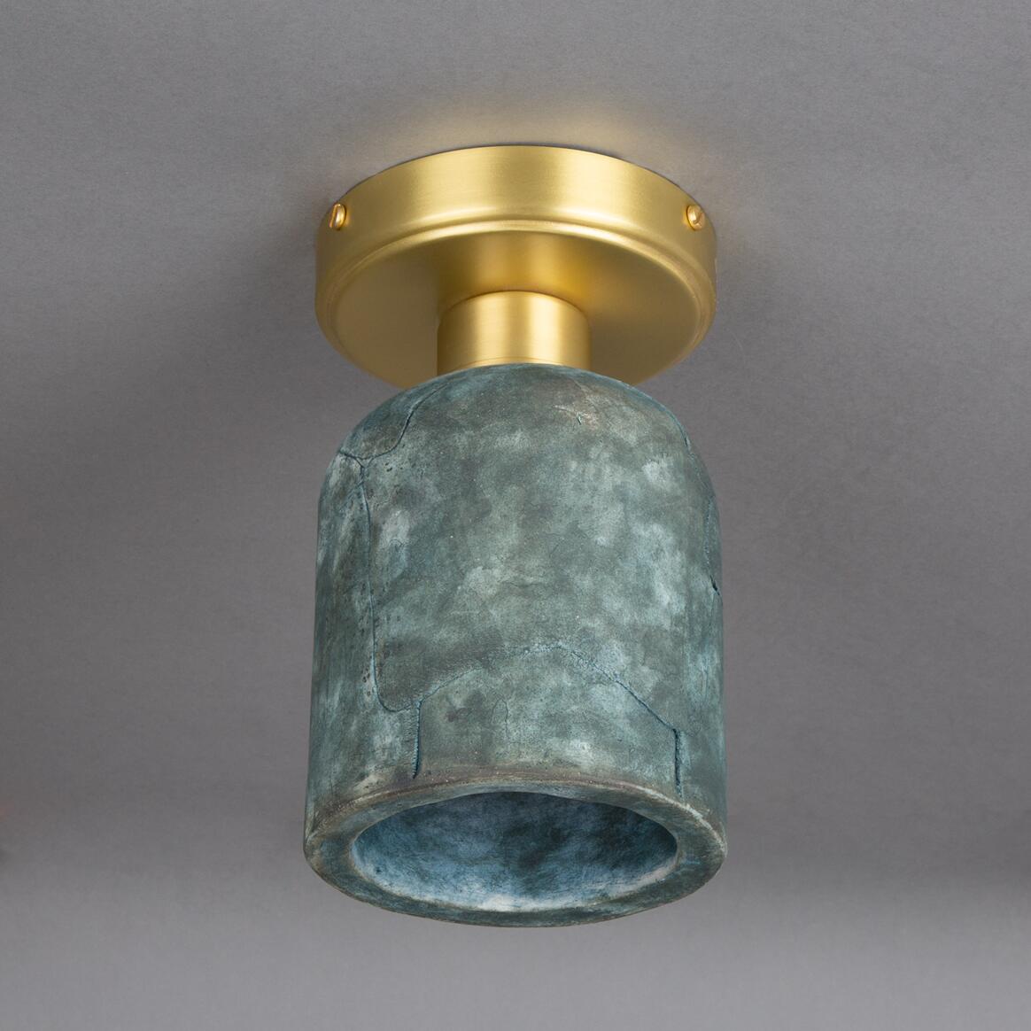 Osier Organic Ceramic Ceiling Light 11.5cm, Blue Earth main product image