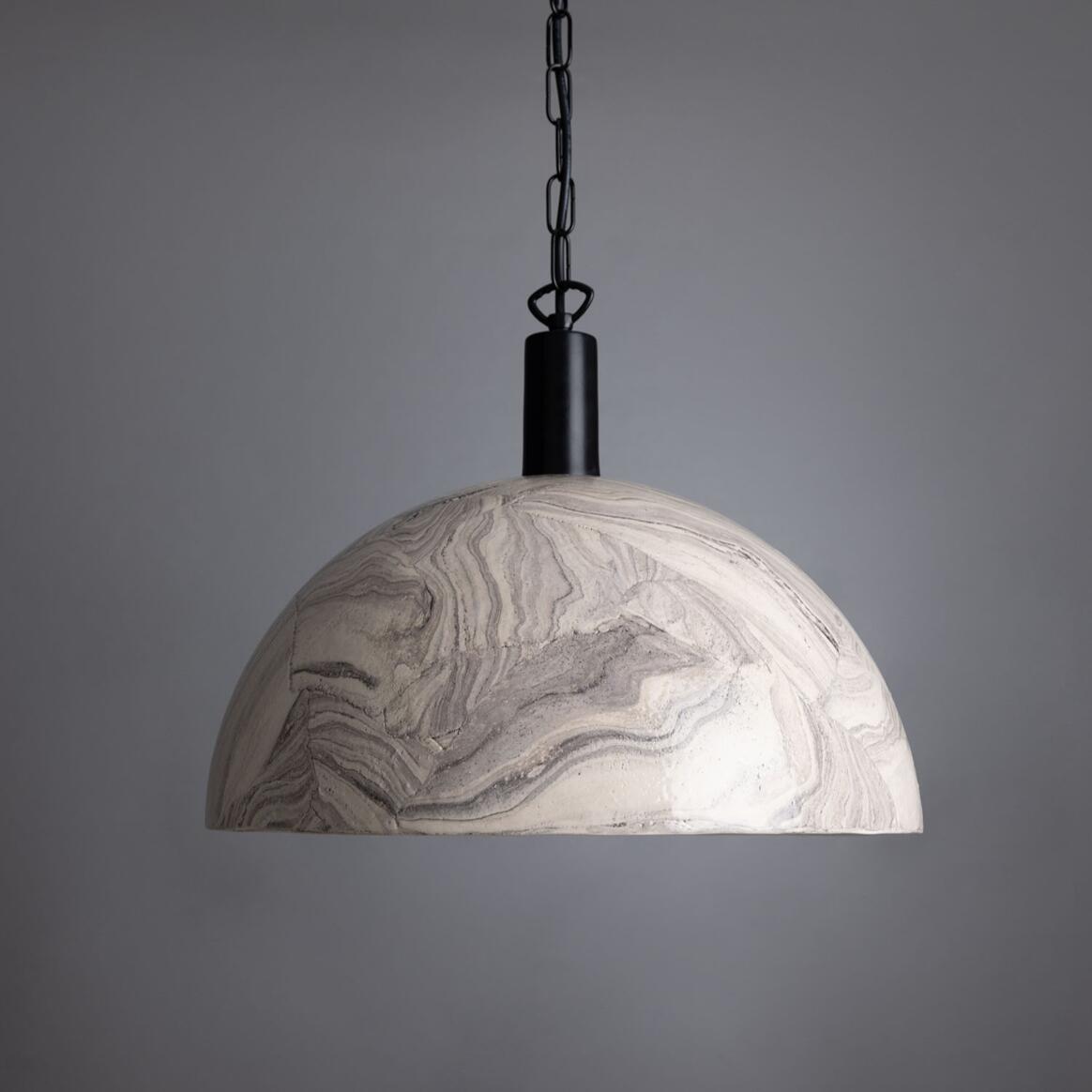 Kauri Marbled Ceramic Dome Pendant Light 37cm main product image