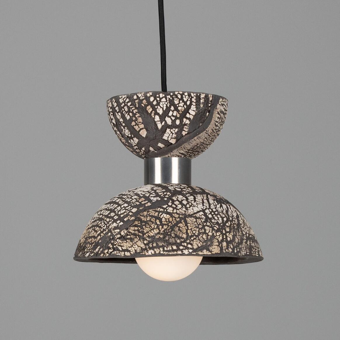Nakaii Organic Ceramic Pendant Light 20cm, Black Clay main product image