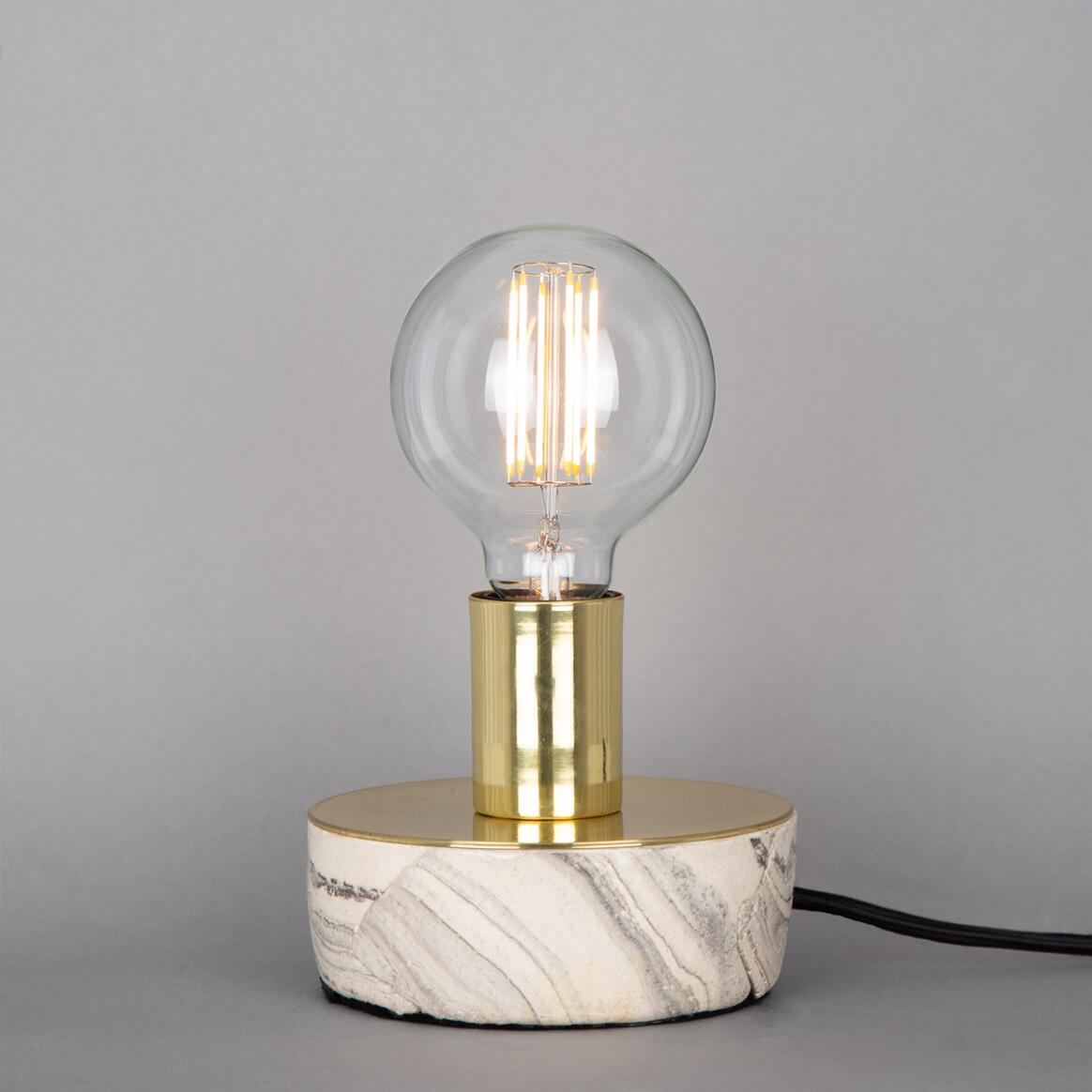 Fontana Marbled Ceramic and Brass Table Lamp main product image