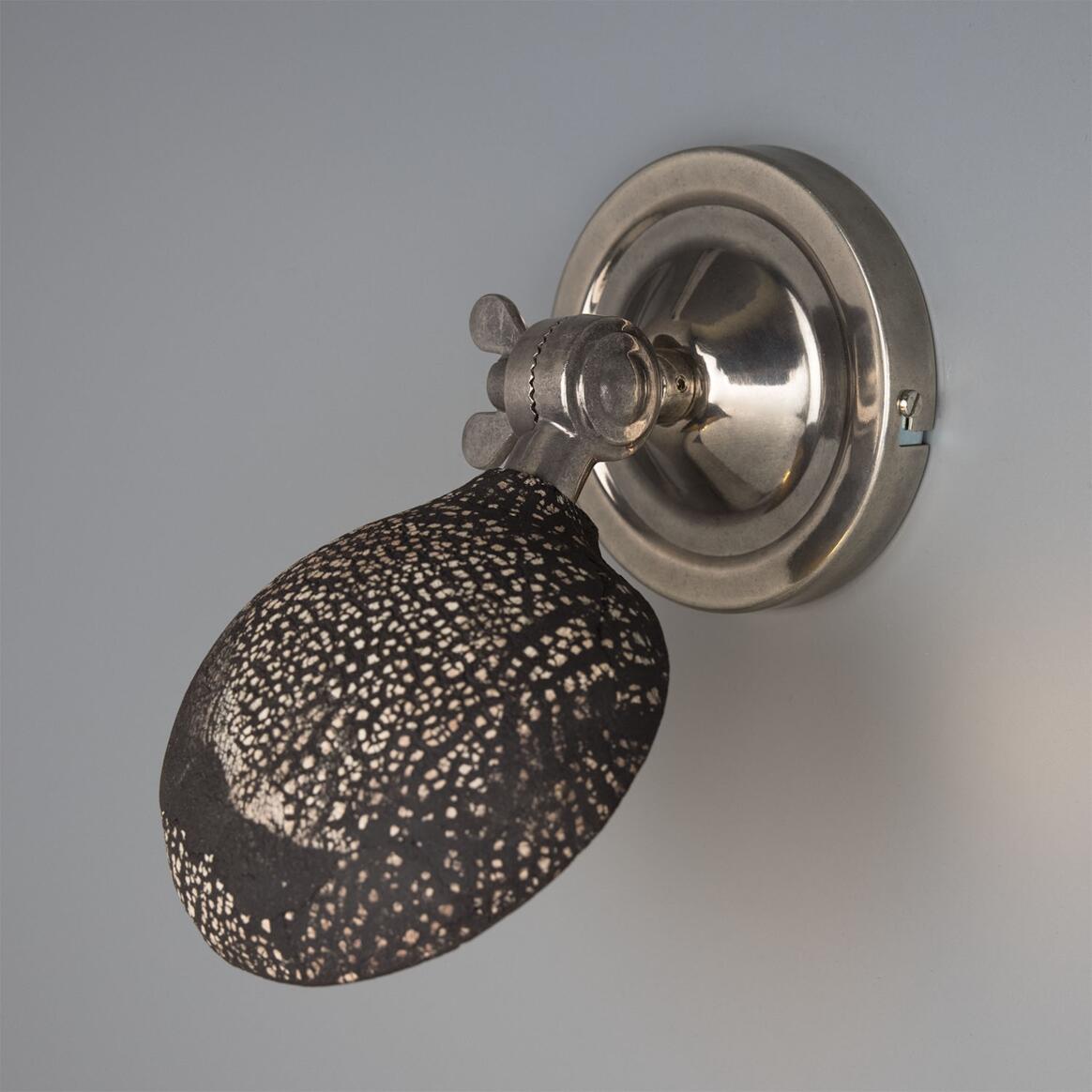 Coco Adjustable Ceramic Wall Light, Black Clay main product image
