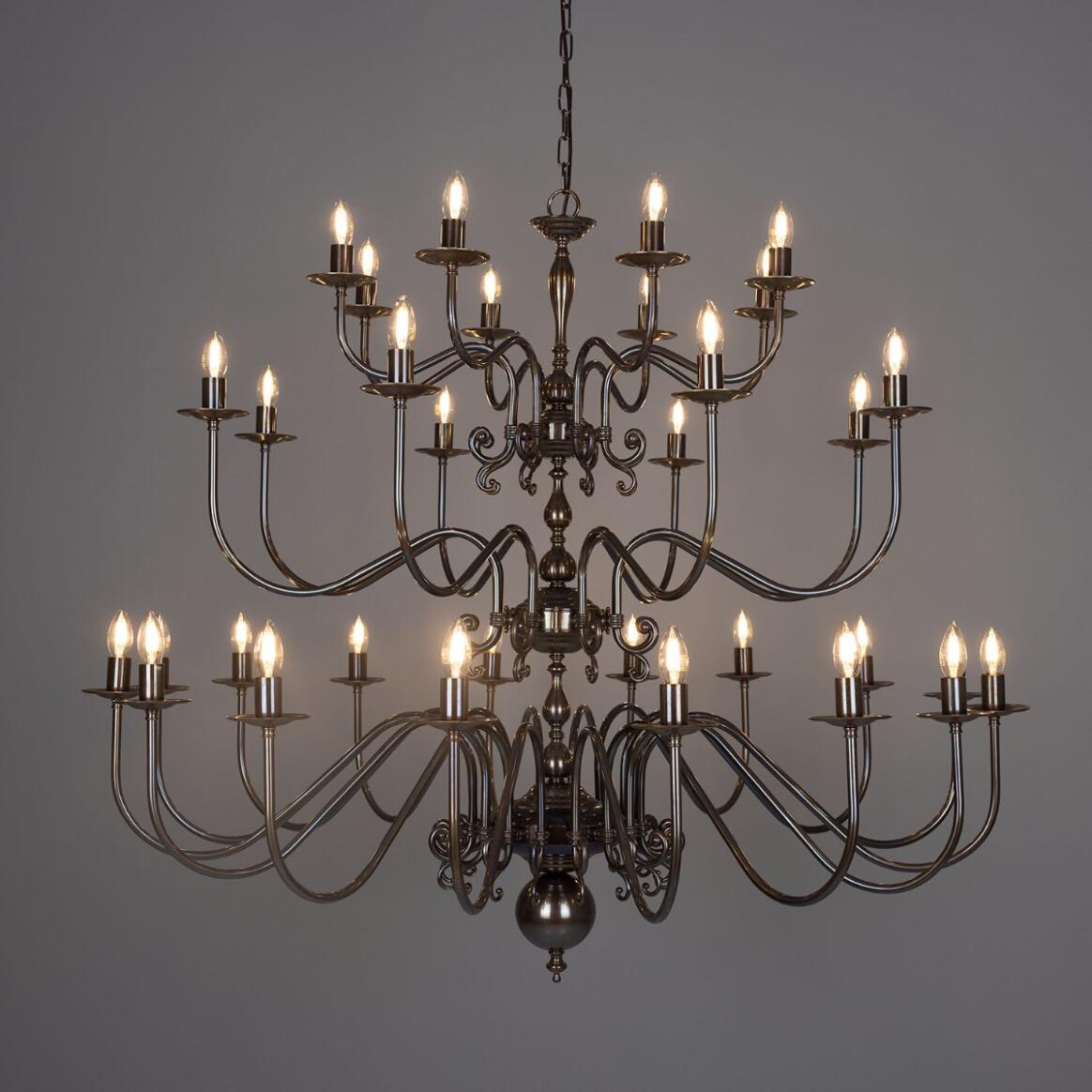 Brass chandelier with trimmings L359CE