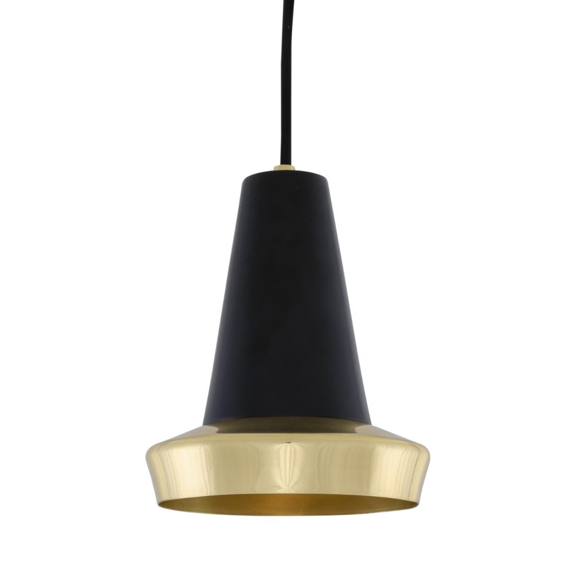 Malabo Polished Brass and Matte Black Pendant Light 6.3" main product image