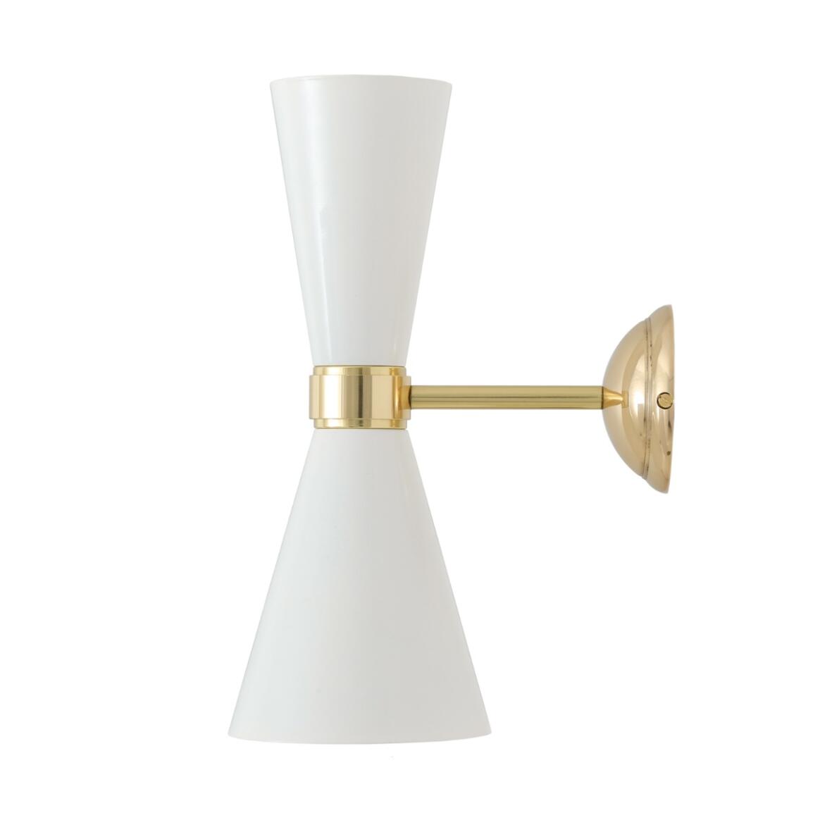 Mullan Lighting - Amias Mid-Century Double Brass Cone Wall Light