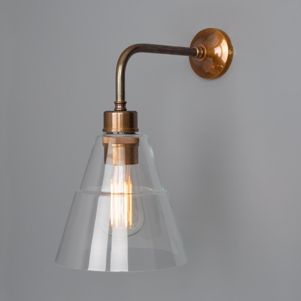 Lyx Clear Glass Cone Modern Wall Light main product image