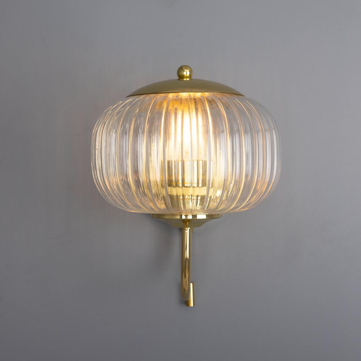 Ursula Wall Light In Brass With A Black Hood