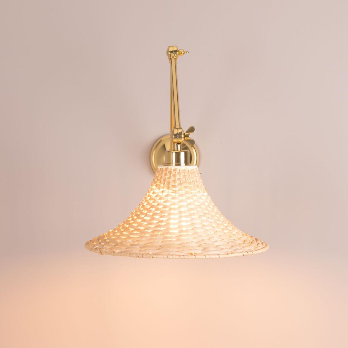 Rattan Wall Sconce Brass (Includes LED Light Bulb) - outlet Threshold™ designed.