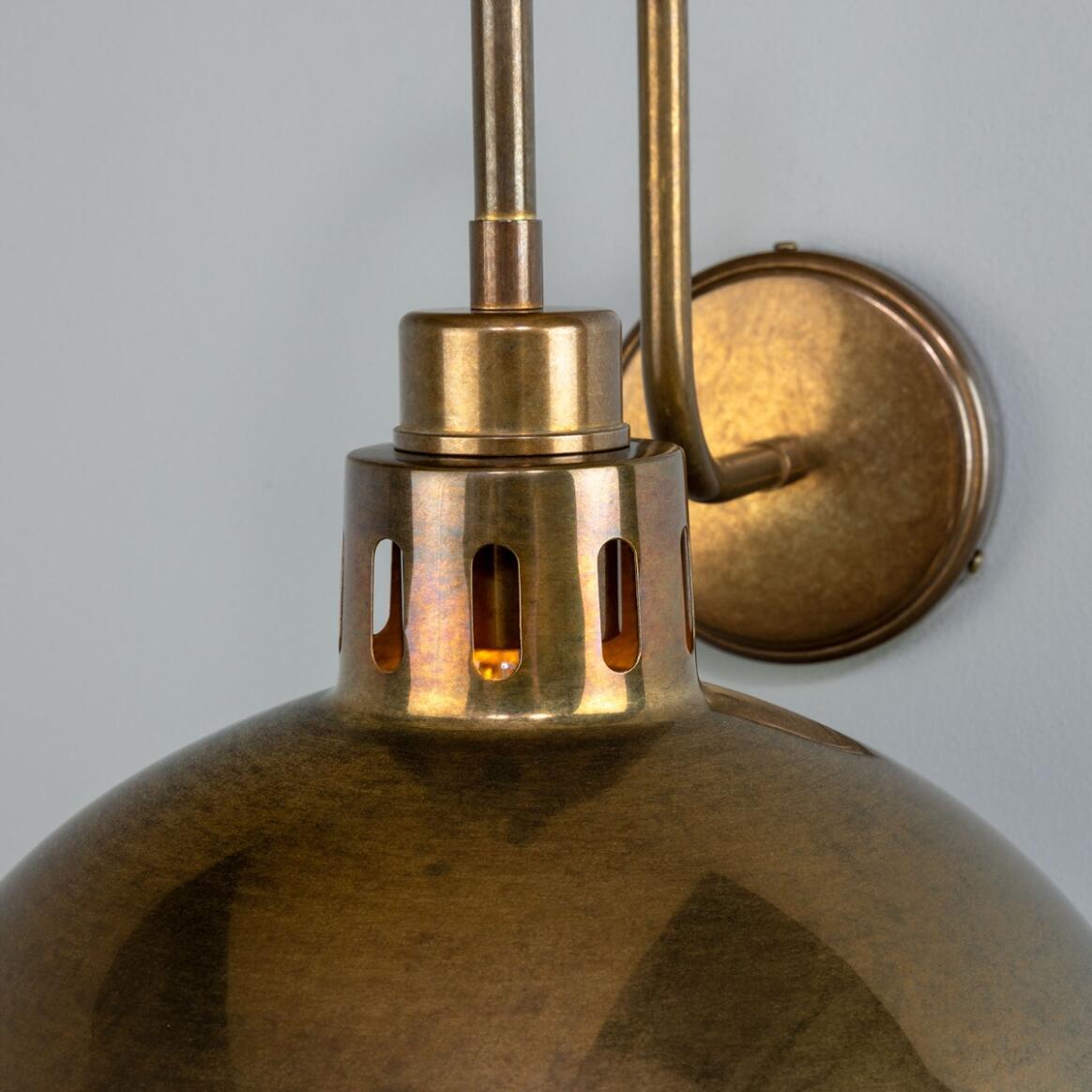 True black porcelain wall lamp and swan neck tube good in waxed brass or varnished metal