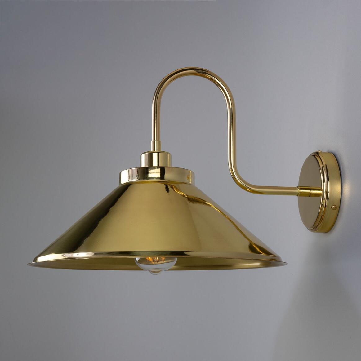 Rio Vintage Brass Swan Neck Wall Sconce 15