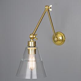 Lyx Clear Glass Cone Adjustable Arm Wall Light