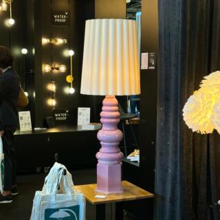 Safi Large Pink Ceramic Table Lamp with Cream Fabric Shade