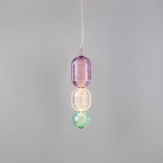 Ashford Medium Colourful Pendant Light, Antique Silver