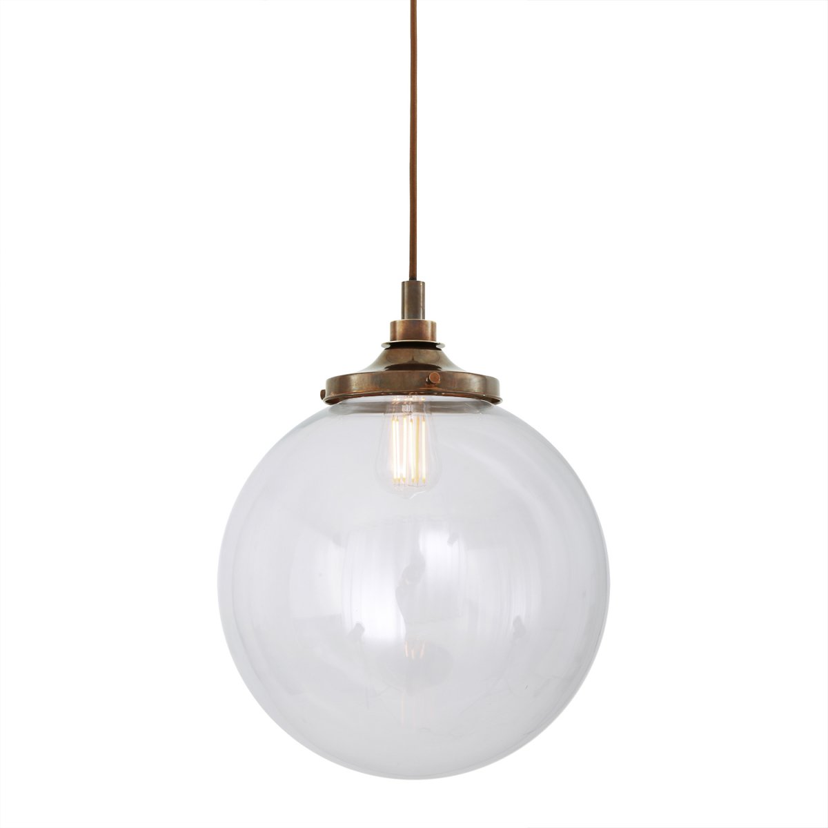 Laguna Clear Globe Bathroom Pendant Light 35cm IP44 | Mullan Lighting