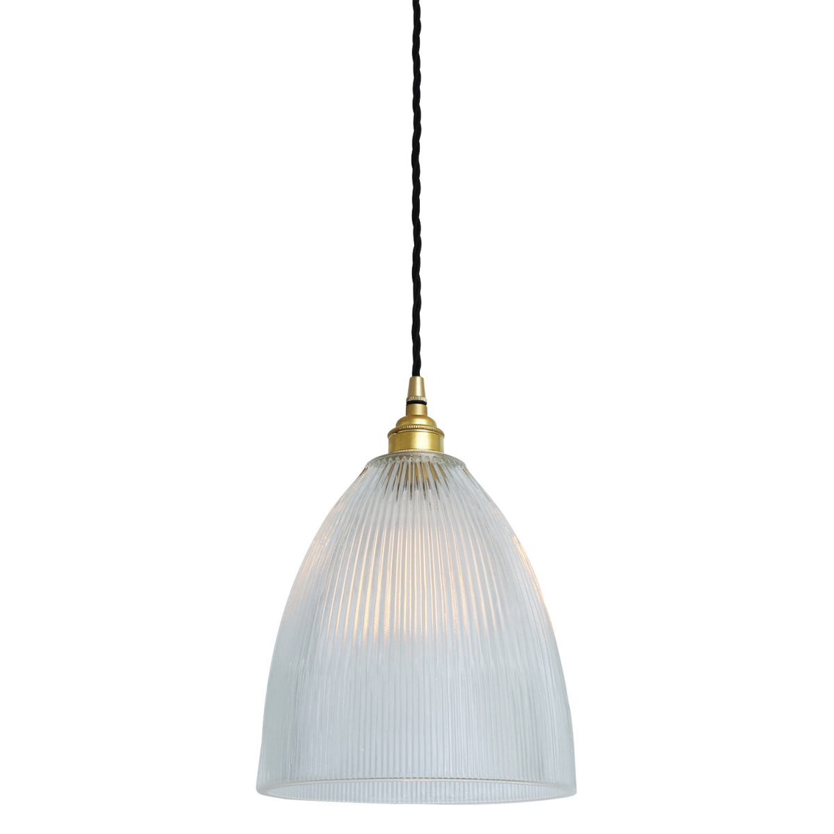 Corvera Holophane Glass Shade Pendant Light 20cm | Mullan Lighting