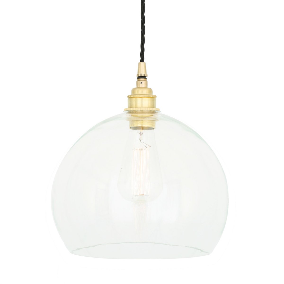 Eden Clear Open Glass Globe Pendant Light 25cm | Mullan Lighting