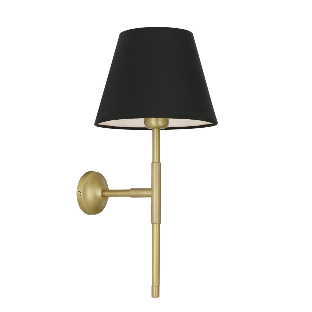 Tenby Modern Brass Wall Light with Fabric Shade | Mullan Lighting