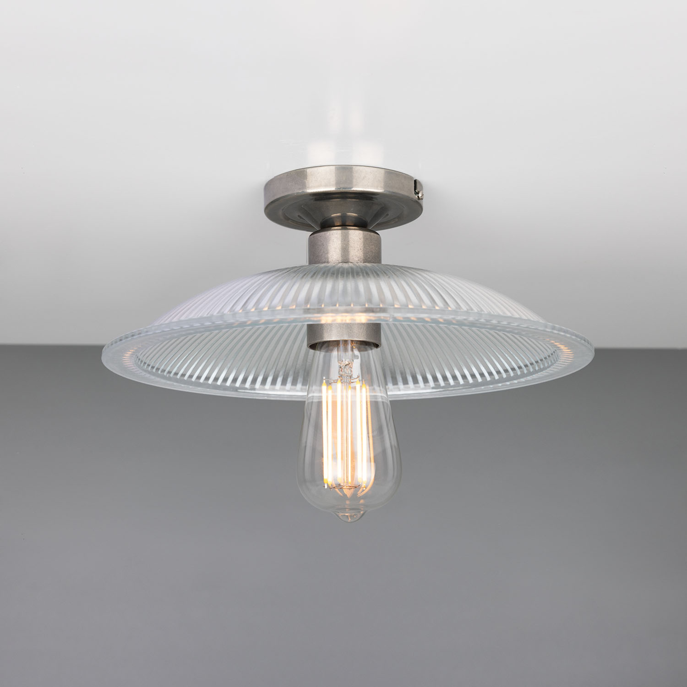 Calix Holophane Glass Flush Ceiling Light 30cm 