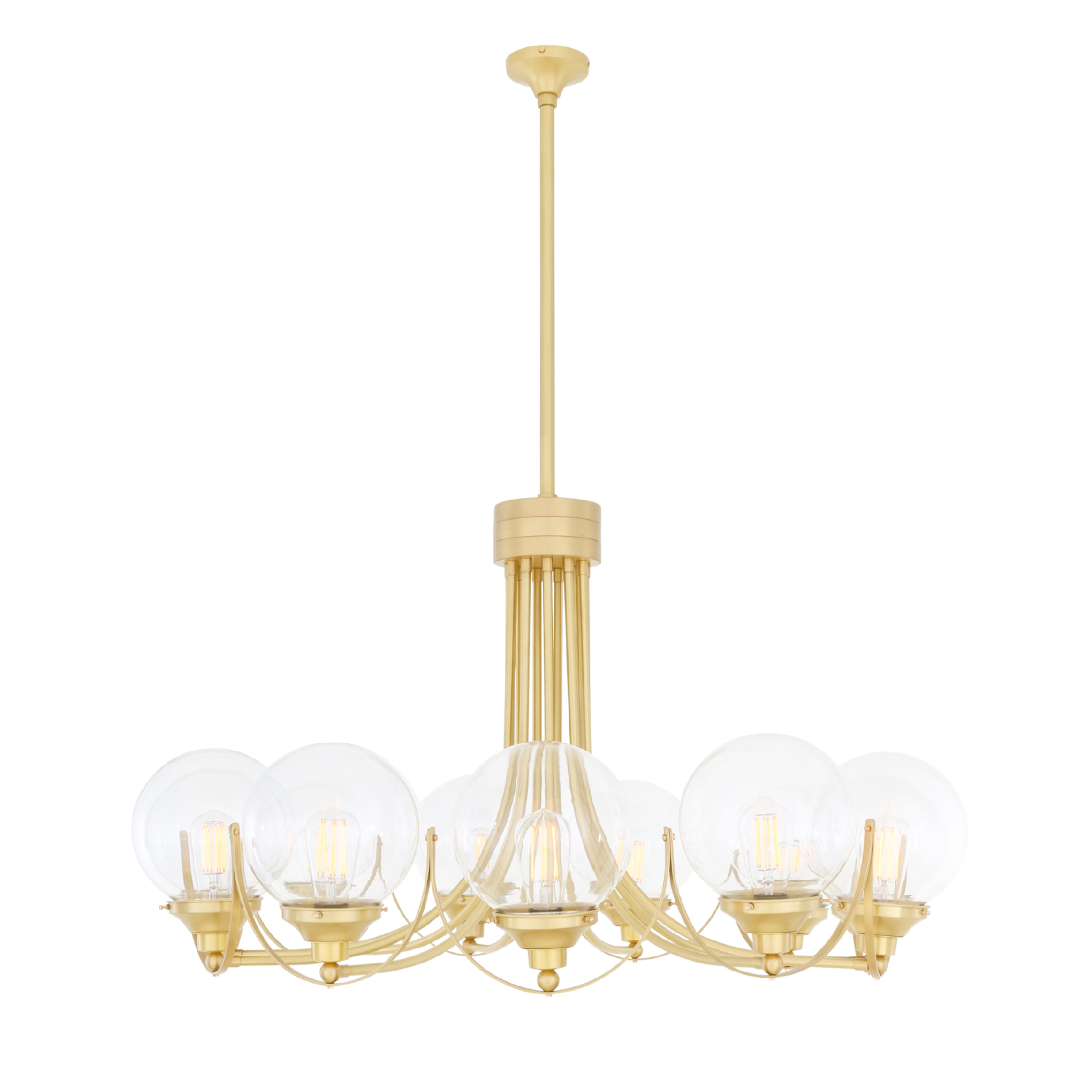 Wilmot Large Clear / Opal Globe Chandelier, 11-Arm | Mullan Lighting