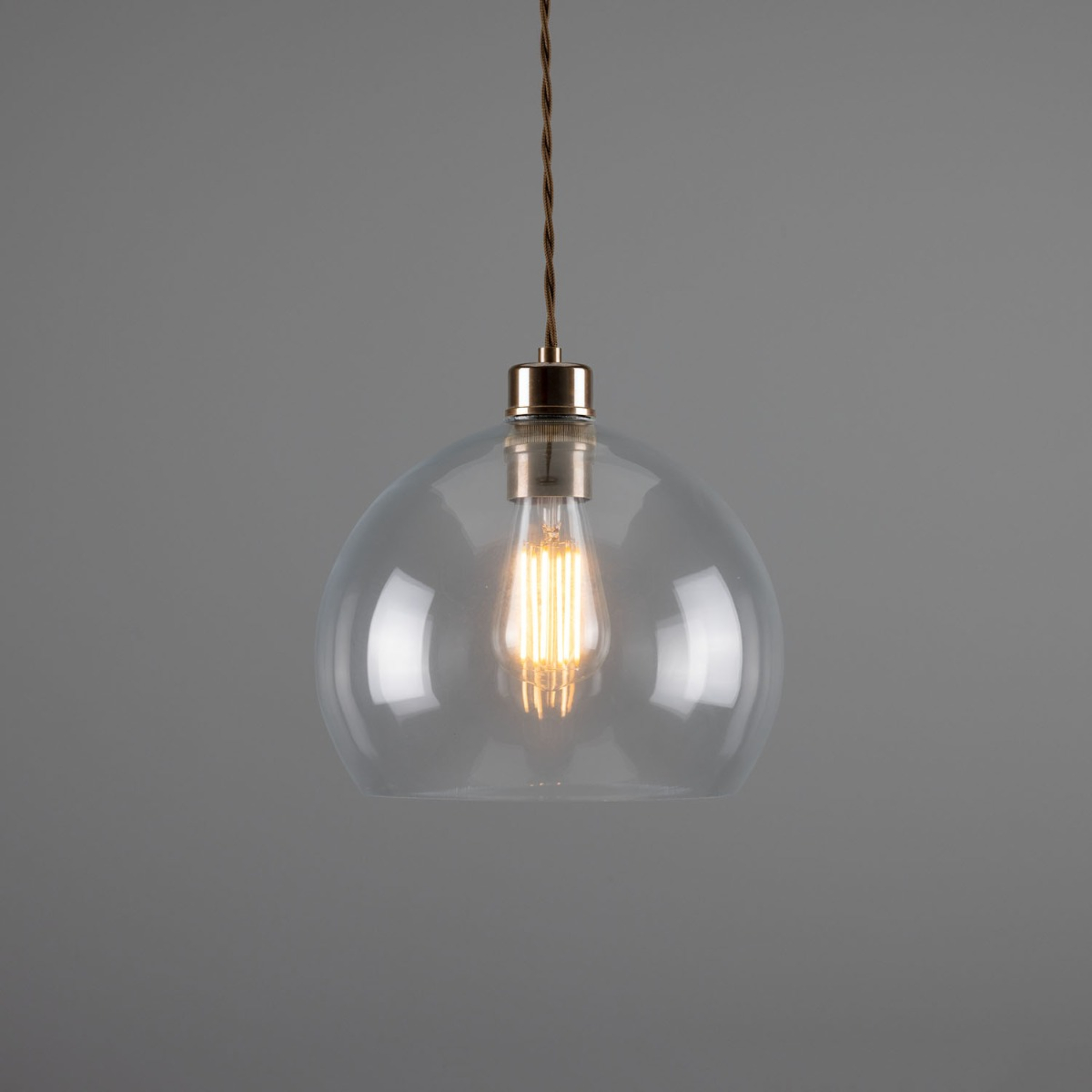 Eden Clear Open Glass Globe Pendant Light 25cm | Mullan Lighting