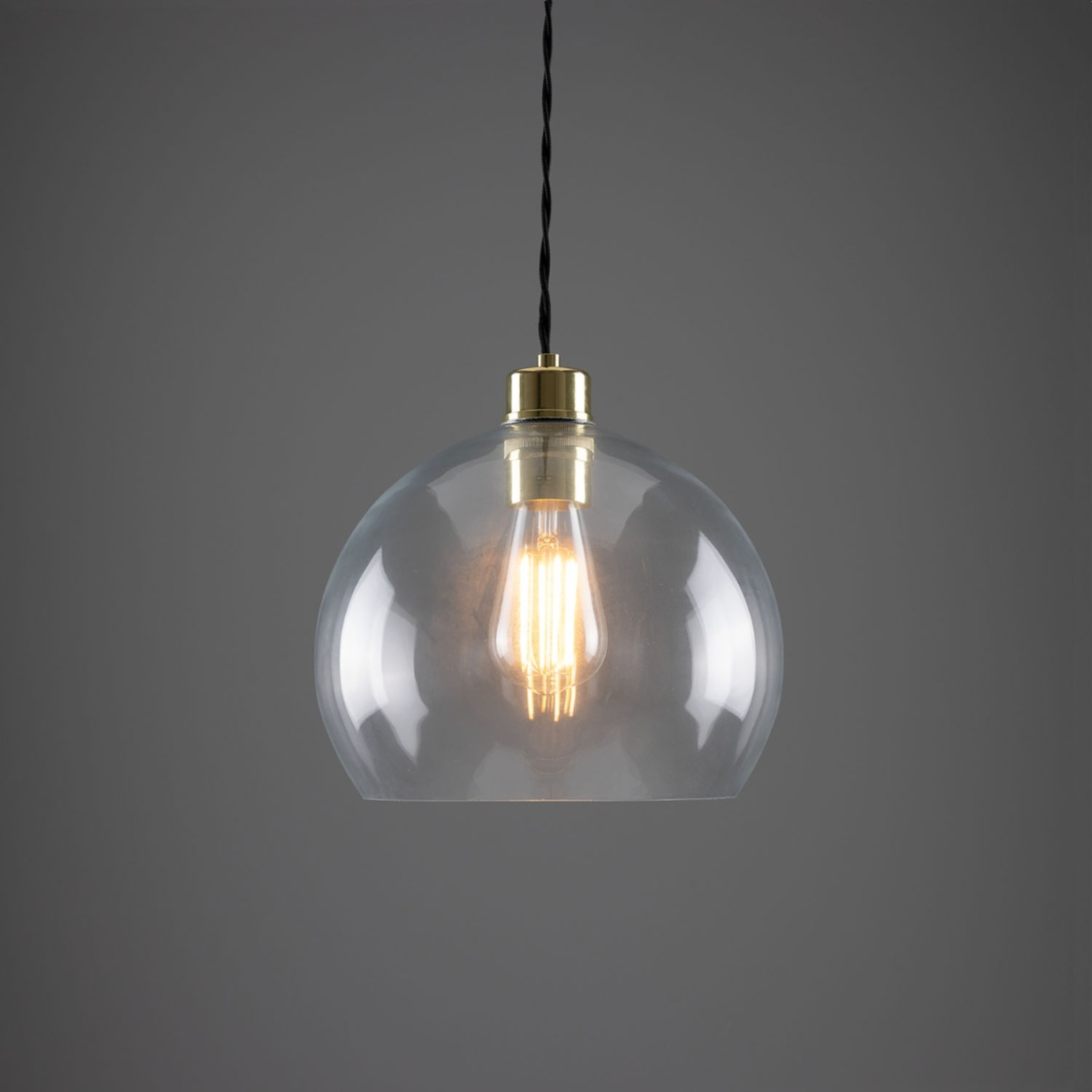 Eden Clear Open Glass Globe Pendant Light 25cm | Mullan Lighting