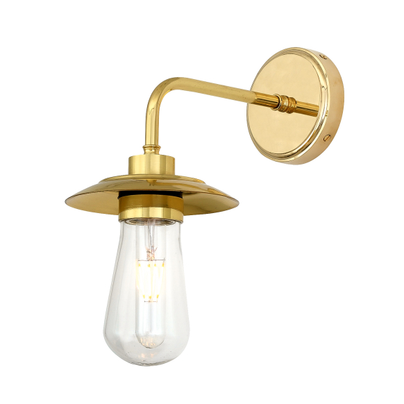 Ren Modern Brass / Glass Bathroom Wall Light IP65 | Mullan Lighting