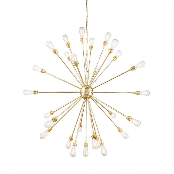 Nagano Large Brass Sputnik Chandelier, 29-Arm | Mullan Lighting