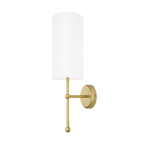 Arizona Brass Wall Light with Tall Fabric Shade | Mullan Lighting